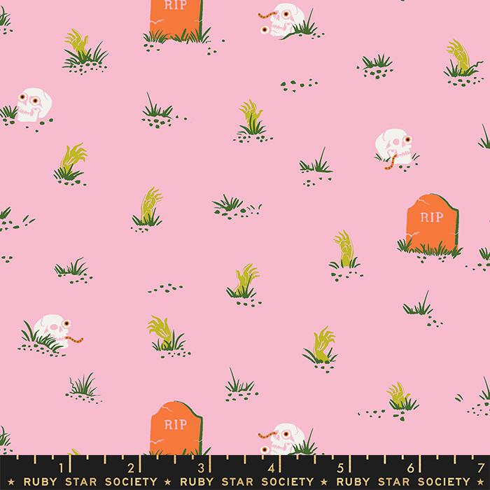 Tiny Frights Graveyard - Peony - Quilt Fabric
