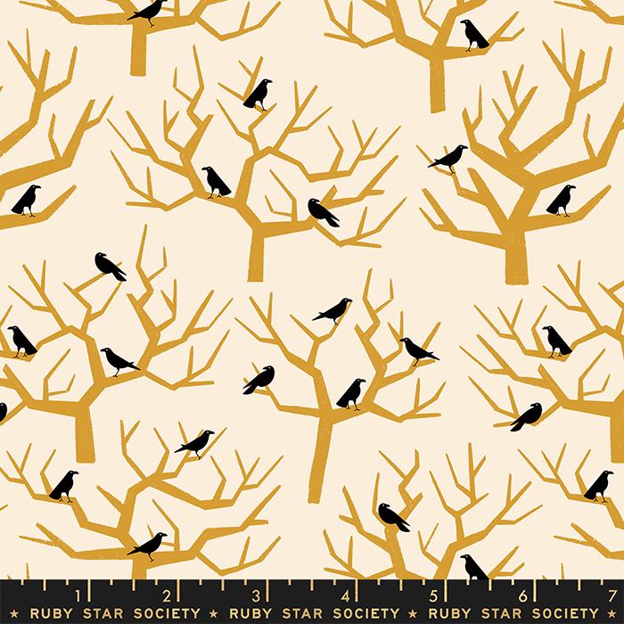 Tiny Frights The Birds - Natural - Quilt Fabric