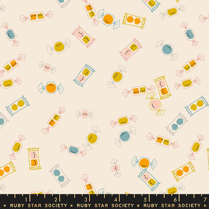 Tiny Frights Candy - Natural - Quilt Fabric