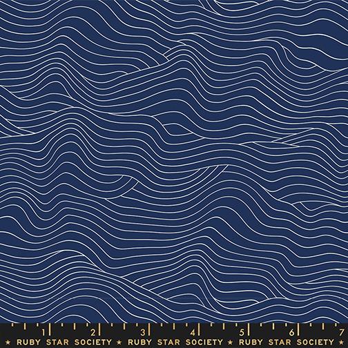 Water Wavelength - Navy - Quilt Fabric