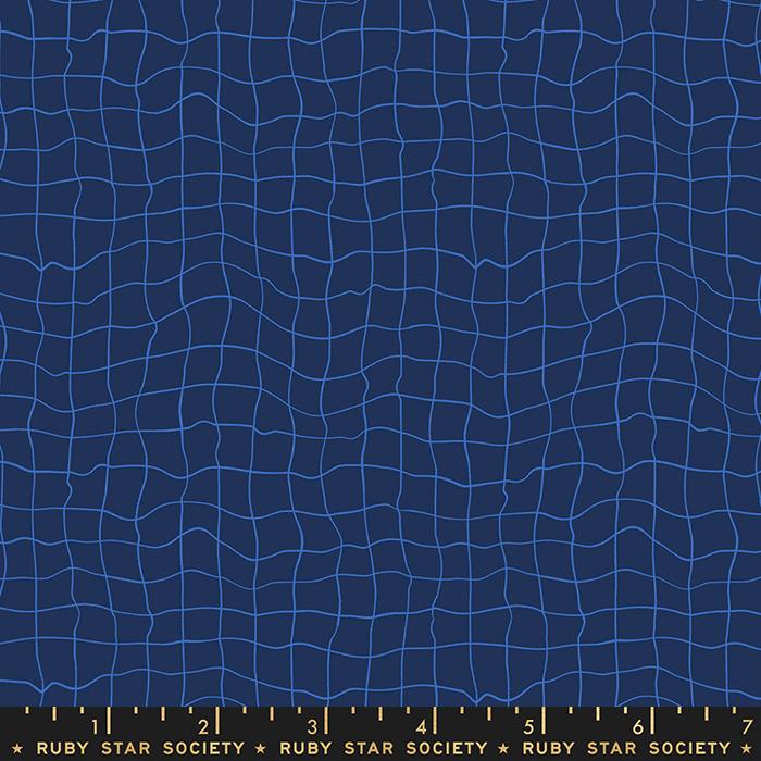 Water Pool Tiles - Navy - Quilt Fabric