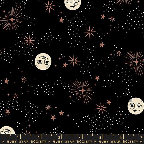 Good Spirits Moon - Black - Quilt Fabric