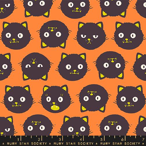 Good Spirits Cats - Pumpkin - Quilt Fabric