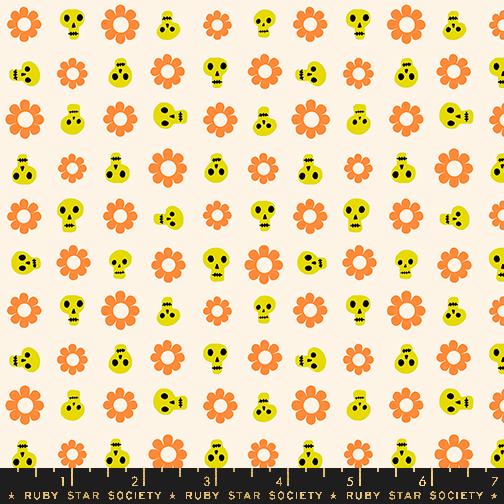 Good Spirits Skulls - Natural - Quilt Fabric