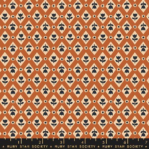 Favorite Flowers Lattice - Spice - Quilt Fabric
