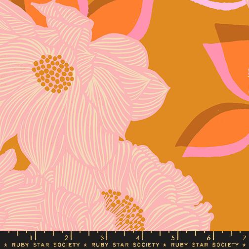 108" Favorite Flowers - Turmeric - Quilt Fabric