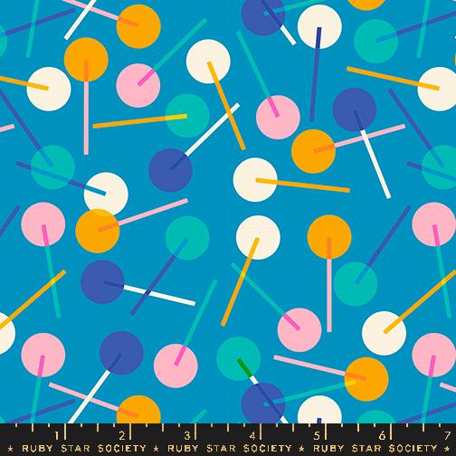 Eye Candy Lollipop - Cerulean - Quilt Fabric
