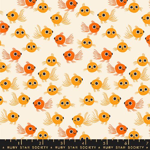 Animal Animal Goldfish - Orange - Quilt Fabric
