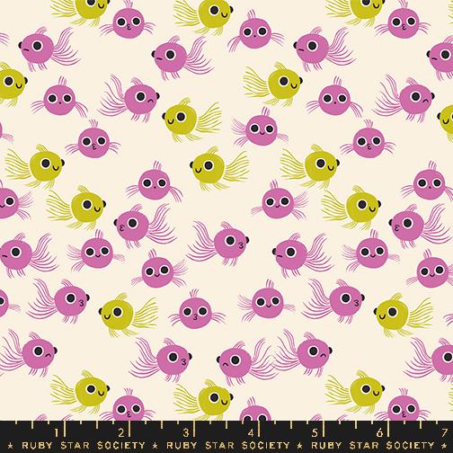 Animal Animal Goldfish - Heliotrope - Quilt Fabric