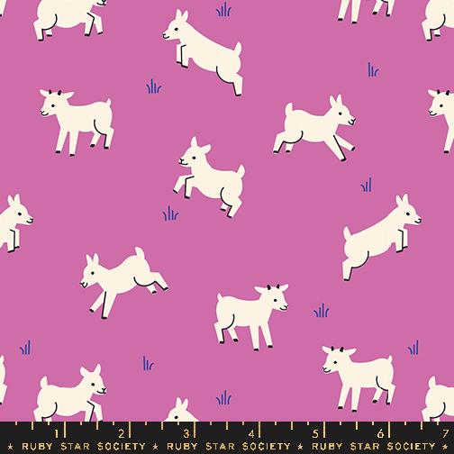 Animal Animal Goat - Heliotrope - Quilt Fabric
