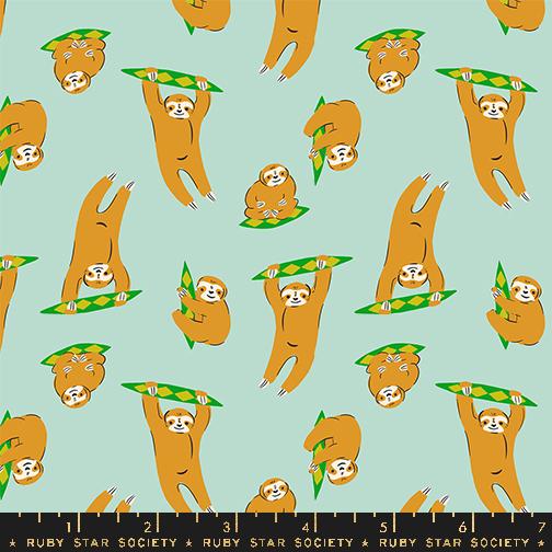 Animal Animal Sloth - Minty - Quilt Fabric