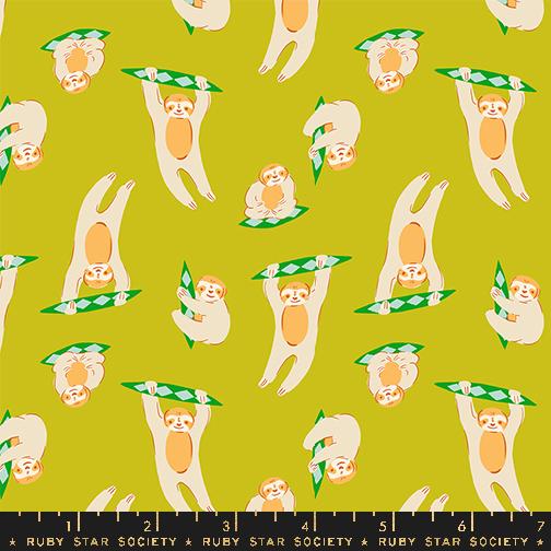 Animal Animal Sloth - Pistachio - Quilt Fabric