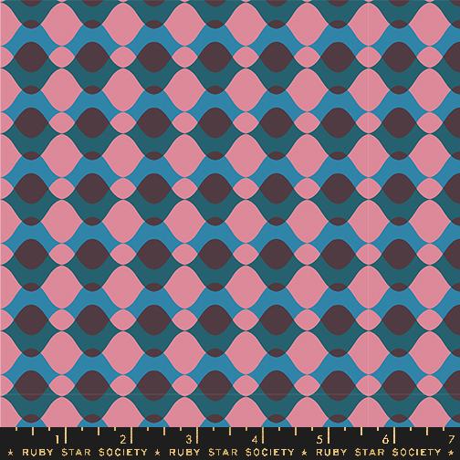Geometry Wavy Eggplant - Quilt Fabric