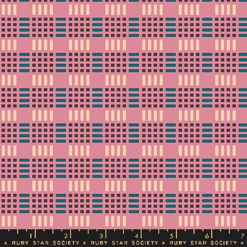 Geometry Waffle Weave Plum - Quilt Fabric