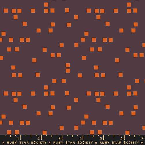 Geometry Pixels Eggplant - Quilt Fabric