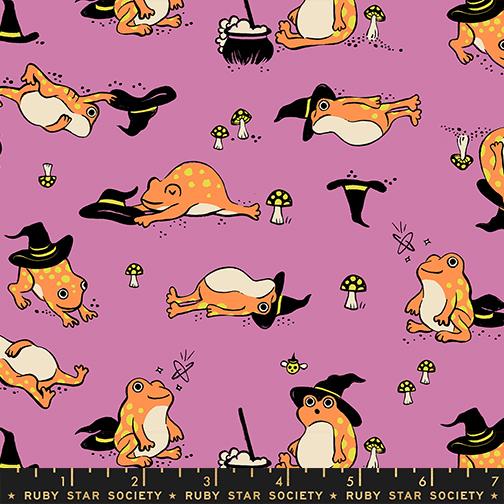 Freaky Familiars Frogs Heliotrope - Quilt Fabric