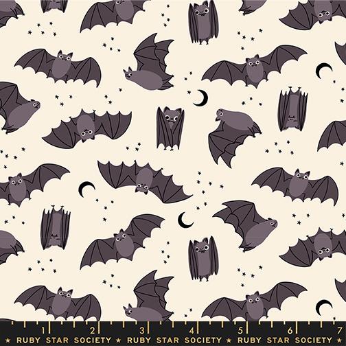 Freaky Familiars Bats Natural - Quilt Fabric