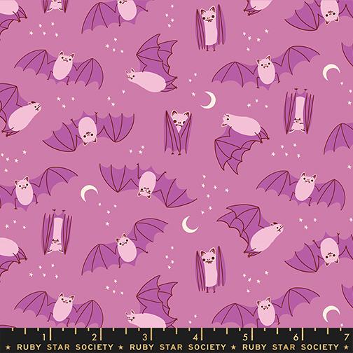 Freaky Familiars Bats Heliotrope - Quilt Fabric