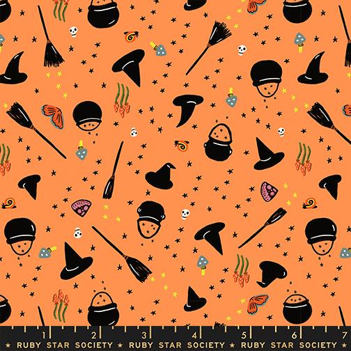 Freaky Familiars Witchy Pumpkin - Quilt Fabric