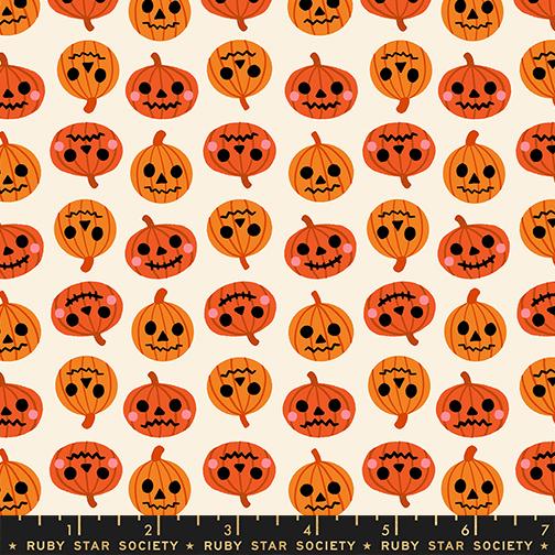 Freaky Familiars Pumpkins Orange - Quilt Fabric