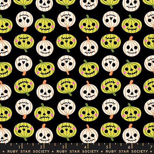 Freaky Familiars Pumpkins Black - Quilt Fabric