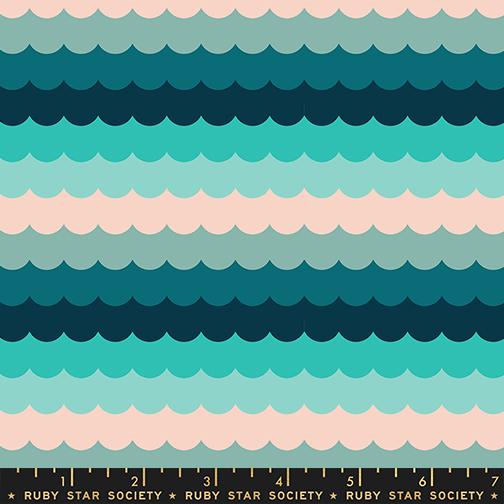 Poolside Too Scallop Peacock - Quilt Fabric