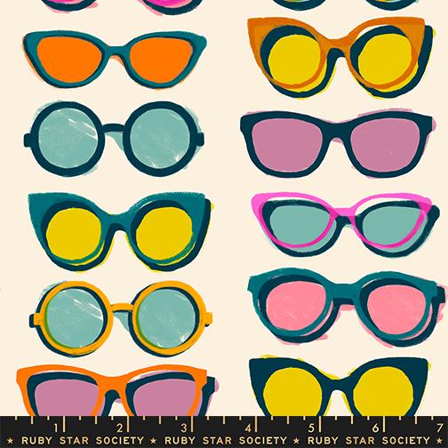 Poolside Too Glasses Natural - Quilt Fabric