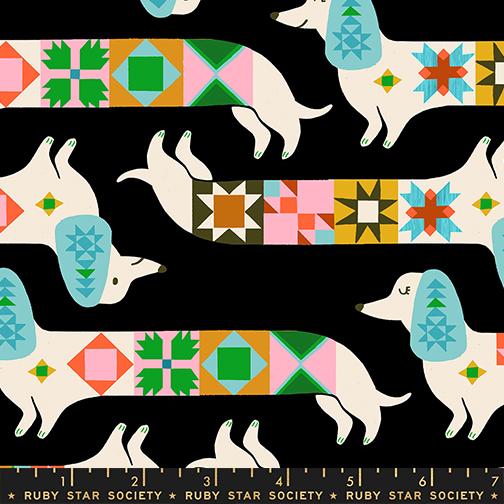 1 800 Notion Dogs Soft Black - Quilt Fabric