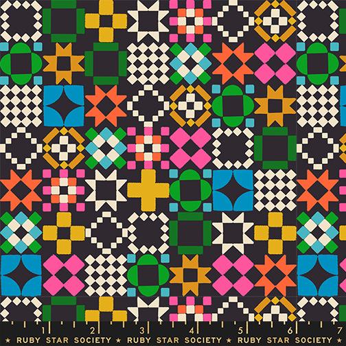 1 800 Notion Geometric Soft Black - Quilt Fabric