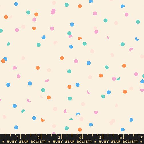 Sidekicks Multi-Color On Natural - Quilt Fabric, zoomed in. Select this picture to zoom back out.