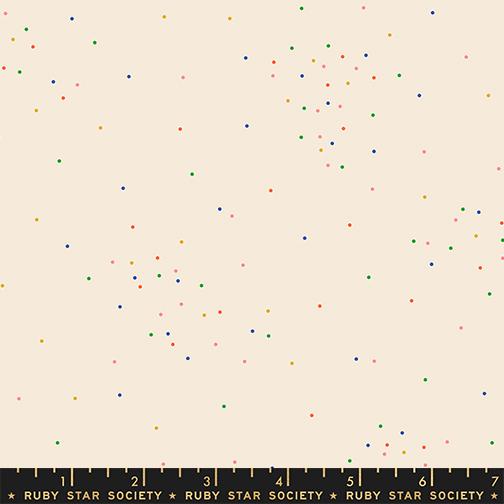 Sidekicks Multi-color On Natural - Quilt Fabric, zoomed in. Select this picture to zoom back out.