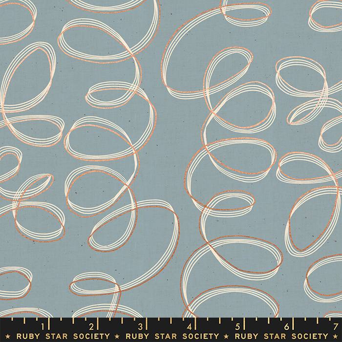 Unruly Nature Sky - Tendrils Metro - Quilt Fabric
