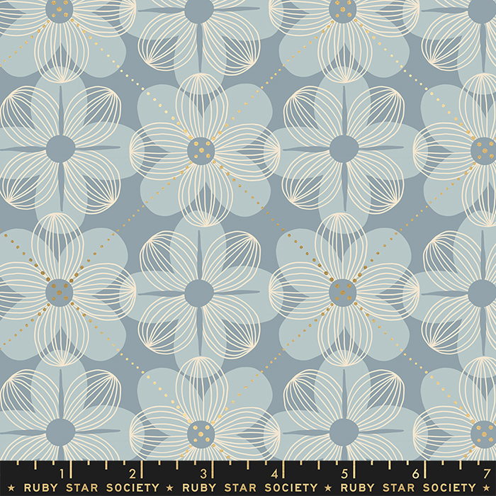 Floradora Metallic Sky - Quilt Fabric