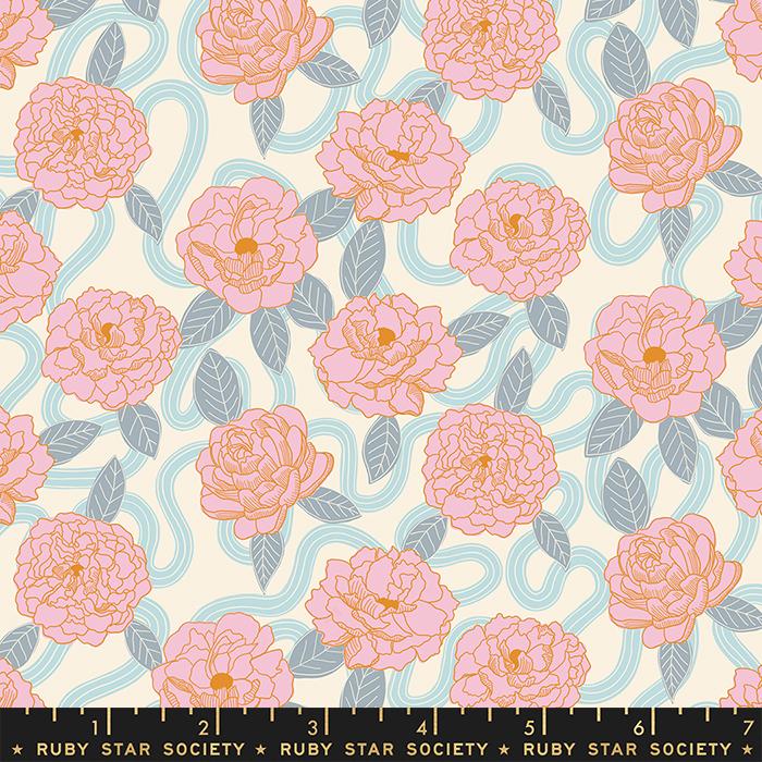 Peonies Florals - Peonies Natural - Quilt Fabric