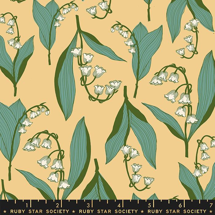 Lily Of The Valley Florals - Lily Valley Butternut - Fabric