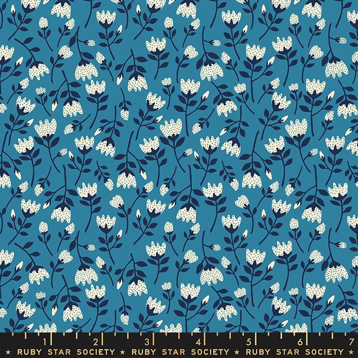 Verbena Roses - Chambray - Quilt Fabric