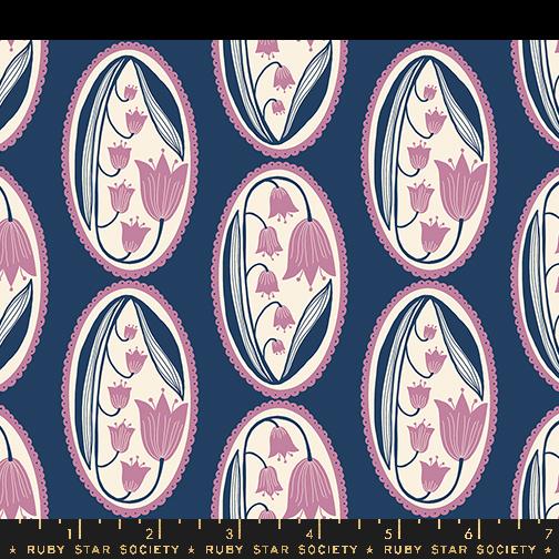 Endpaper Lily Bluebell - Quilt Fabric