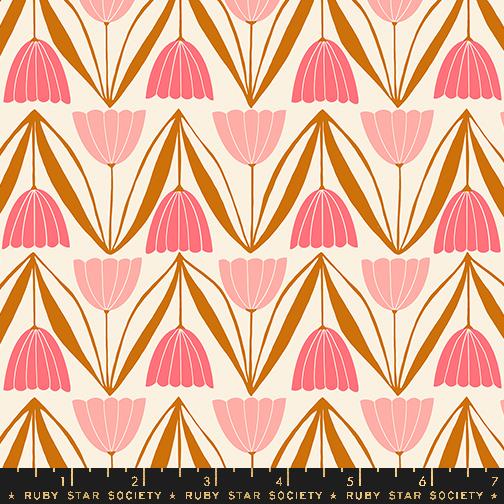 Endpaper Tulips Natural - Quilt Fabric