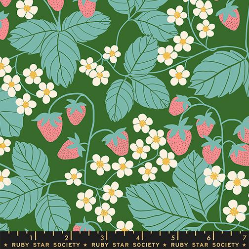 Reimagined Landscapes Berry End Green - Quilt Fabric