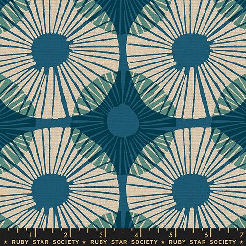 Reimagined Landscapes Bloom Teal - Quilt Fabric