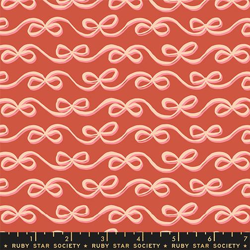 Corsage Bows Persimmon - Quilt Fabric, zoomed in. Select this picture to zoom back out.