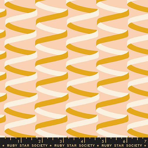 Corsage Ribbons Creamsicle - Quilt Fabric, zoomed in. Select this picture to zoom back out.