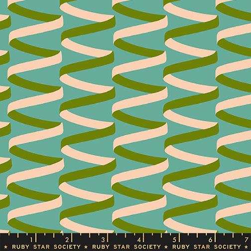 Corsage Ribbons Skylark - Quilt Fabric, zoomed in. Select this picture to zoom back out.
