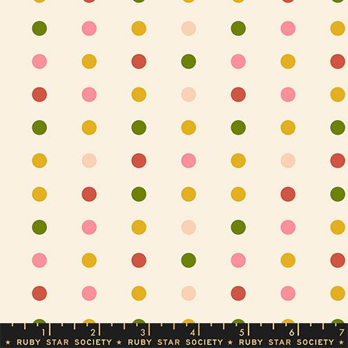 Corsage Dots Multi-Color - Quilt Fabric, zoomed in. Select this picture to zoom back out.