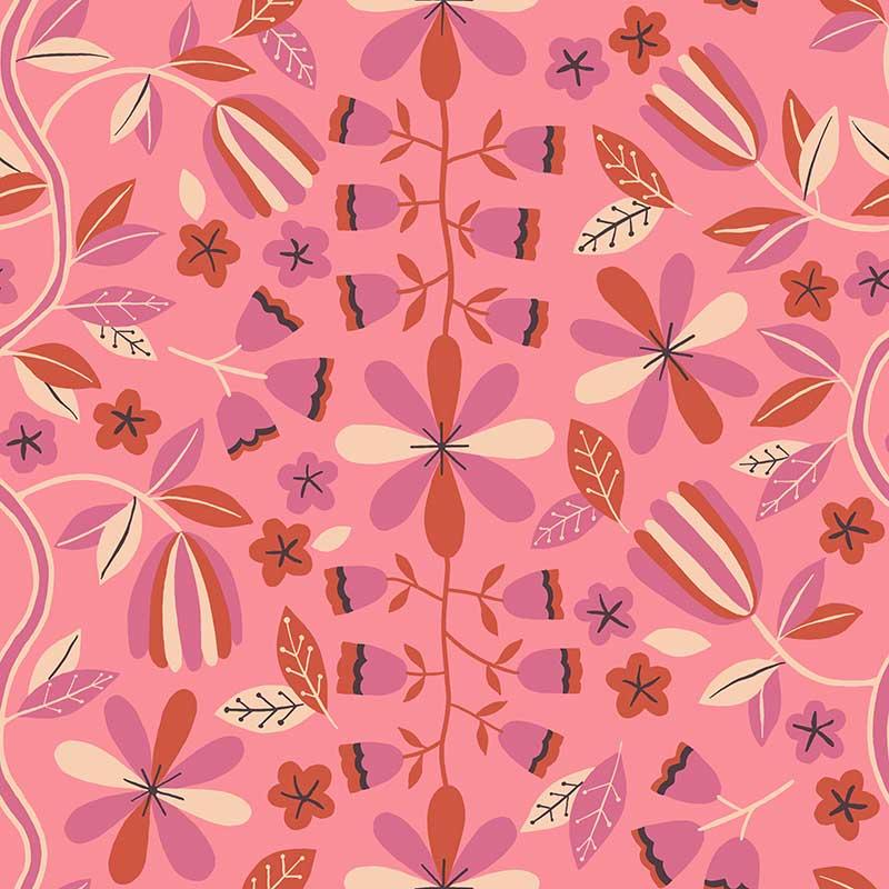 108" Corsage Bloom Sorbet - Quilt Fabric, zoomed in. Select this picture to zoom back out.