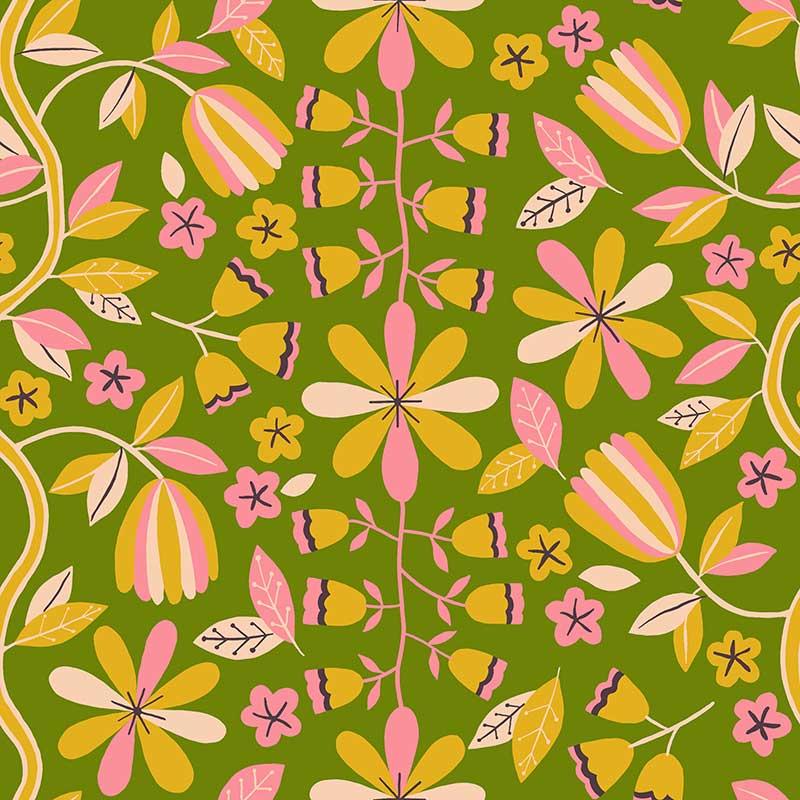 108" Corsage Bloom Sprout - Quilt Fabric, zoomed in. Select this picture to zoom back out.