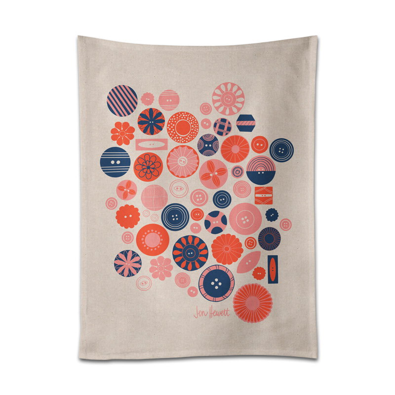 Buttons Tea Towel