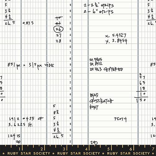 Memento Calculations Cream Soda - Quilt Fabric