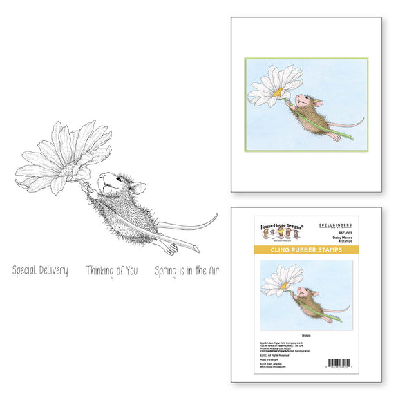 Daisy Mouse - Cling Rubber Stamp