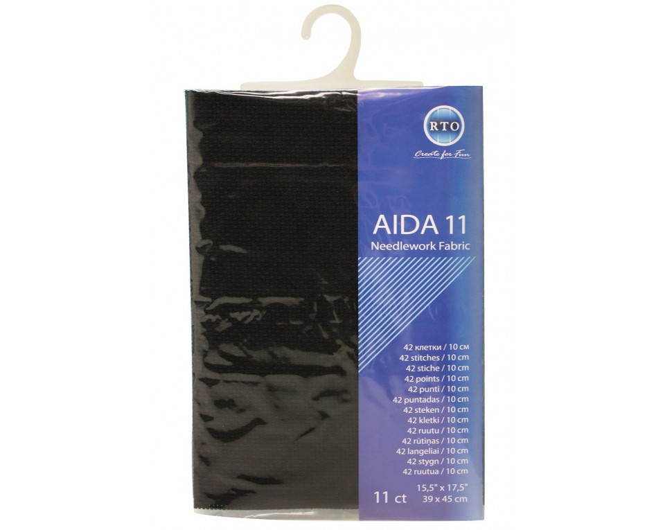11 Count Black Aida 15.5 x 17.5